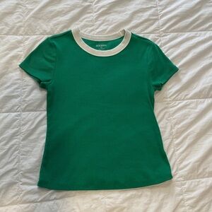 Old Navy Green and White Kids Tee